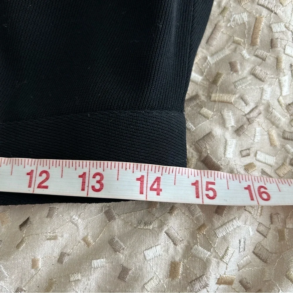 Vintage Chanel black pencil skirt w/4 CC logo medallion zippers, pristine No Sz